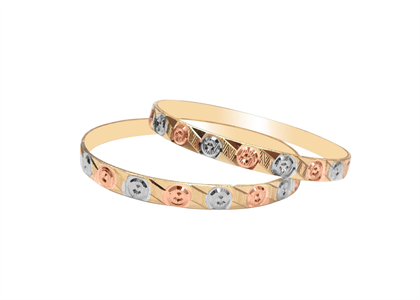 Three Tone Plated | Flat Bangles